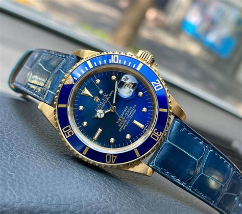 rolex blue strap watch